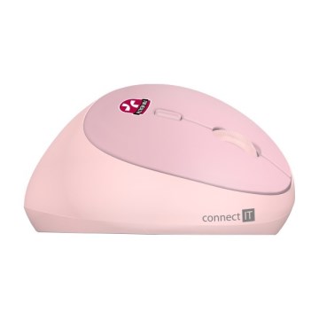 CONNECT IT CMO-2600-PK - Ergonomische kabellose Maus 800/1200/1600 DPI 1xAA rosa