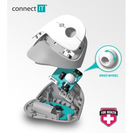 CONNECT IT CMO-2700-BK - Ergonomische, kabellose Maus 800/1200/1600 DPI 1xAA schwarz
