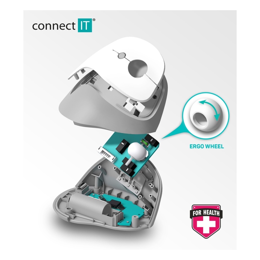CONNECT IT CMO-2700-BK - Ergonomische, kabellose Maus 800/1200/1600 DPI 1xAA schwarz