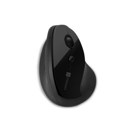 CONNECT IT CMO-2700-BK - Ergonomische, kabellose Maus 800/1200/1600 DPI 1xAA schwarz