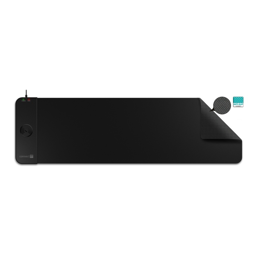 CONNECT IT CMP-2500-LG - Pad für Tastatur und Maus mit kabelloser Qi-Aufladung 80x30 cm schwarz