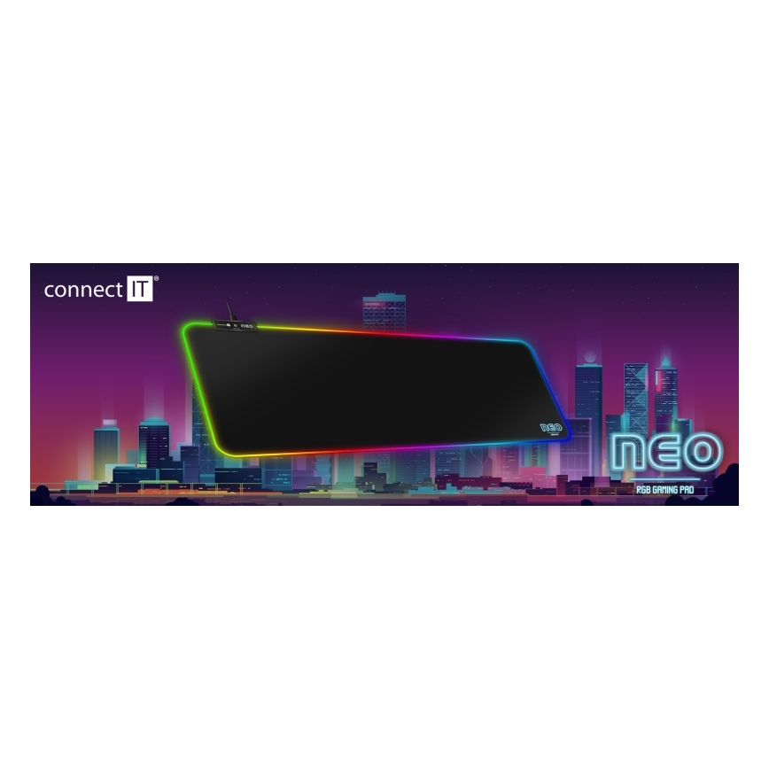 CONNECT IT CMP-3100-LG - LED RGB Gaming-Tastatur und Mauspad 80x30 cm schwarz