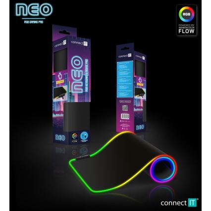 CONNECT IT CMP-3100-LG - LED RGB Gaming-Tastatur und Mauspad 80x30 cm schwarz
