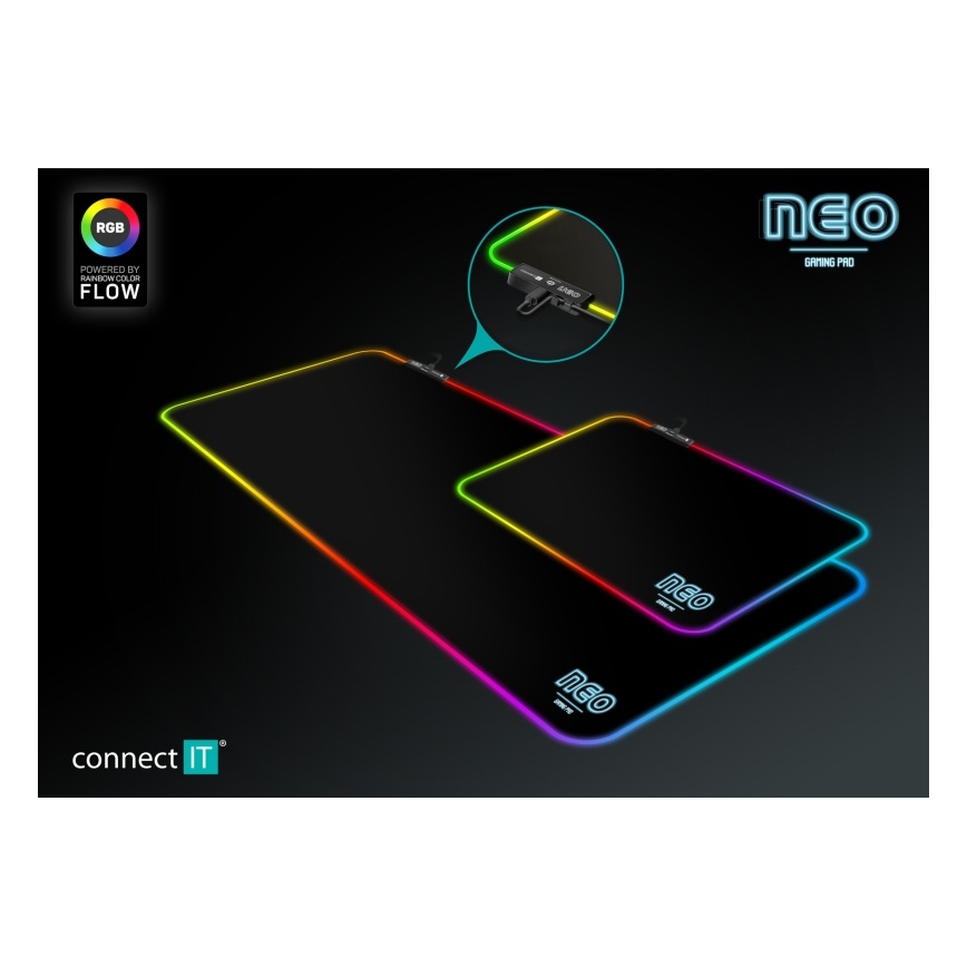 CONNECT IT CMP-3100-SM - LED RGB Gaming-Mauspad 32x24,5 cm schwarz
