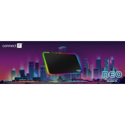 CONNECT IT CMP-3100-SM - LED RGB Gaming-Mauspad 32x24,5 cm schwarz