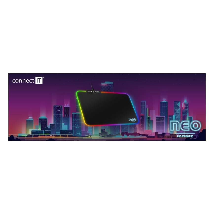 CONNECT IT CMP-3100-SM - LED RGB Gaming-Mauspad 32x24,5 cm schwarz