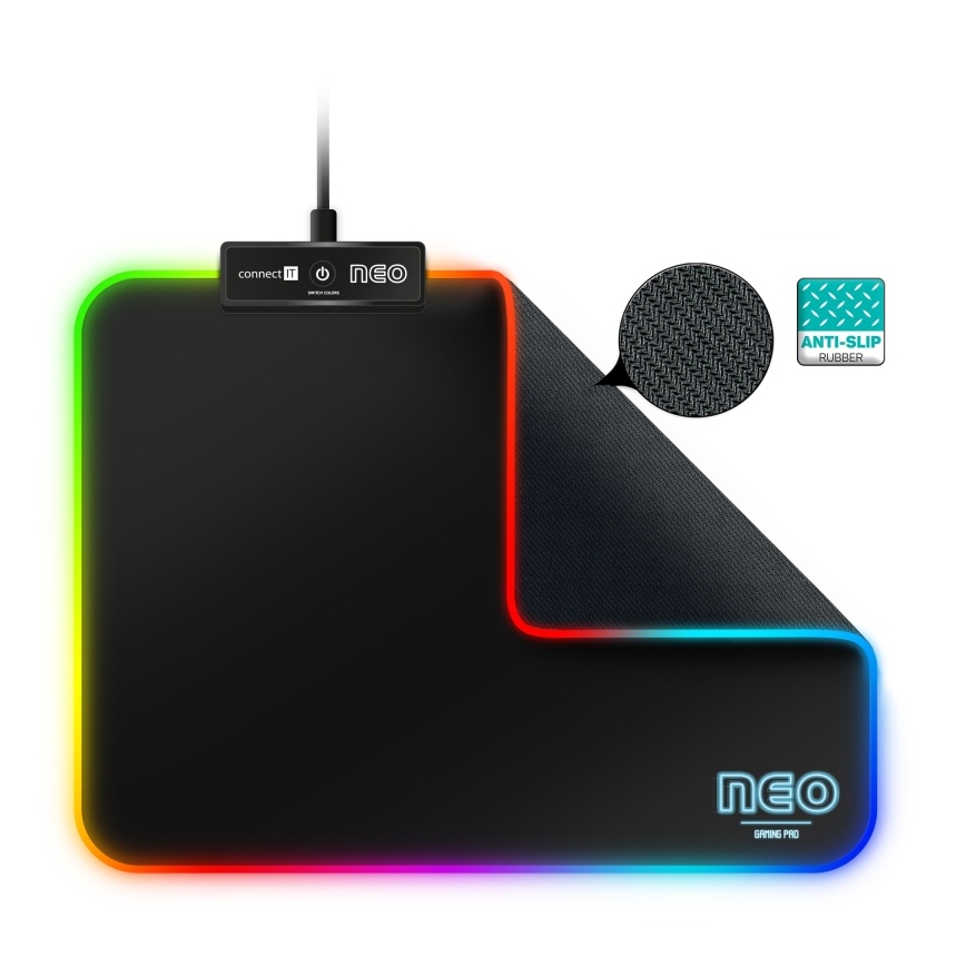 CONNECT IT CMP-3100-SM - LED RGB Gaming-Mauspad 32x24,5 cm schwarz