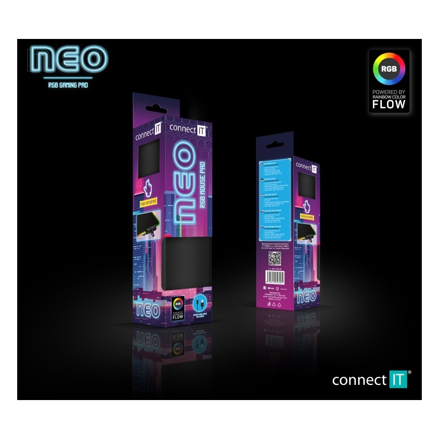 CONNECT IT CMP-3100-SM - LED RGB Gaming-Mauspad 32x24,5 cm schwarz