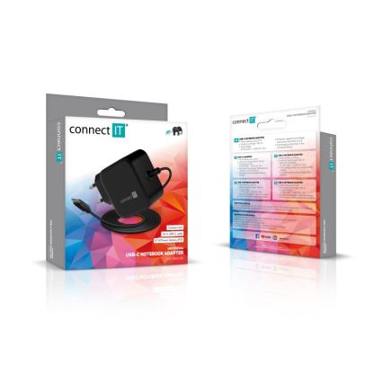 CONNECT IT CNP-1660-BK - Universelles USB-C-Netzteil für Laptops 67W