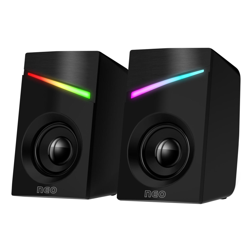 CONNECT IT CSP-1100-BK - SET 2x LED RGB Gaming-Lautsprecher 6W/5V schwarz