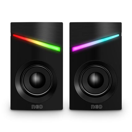 CONNECT IT CSP-1100-BK - SET 2x LED RGB Gaming-Lautsprecher 6W/5V schwarz