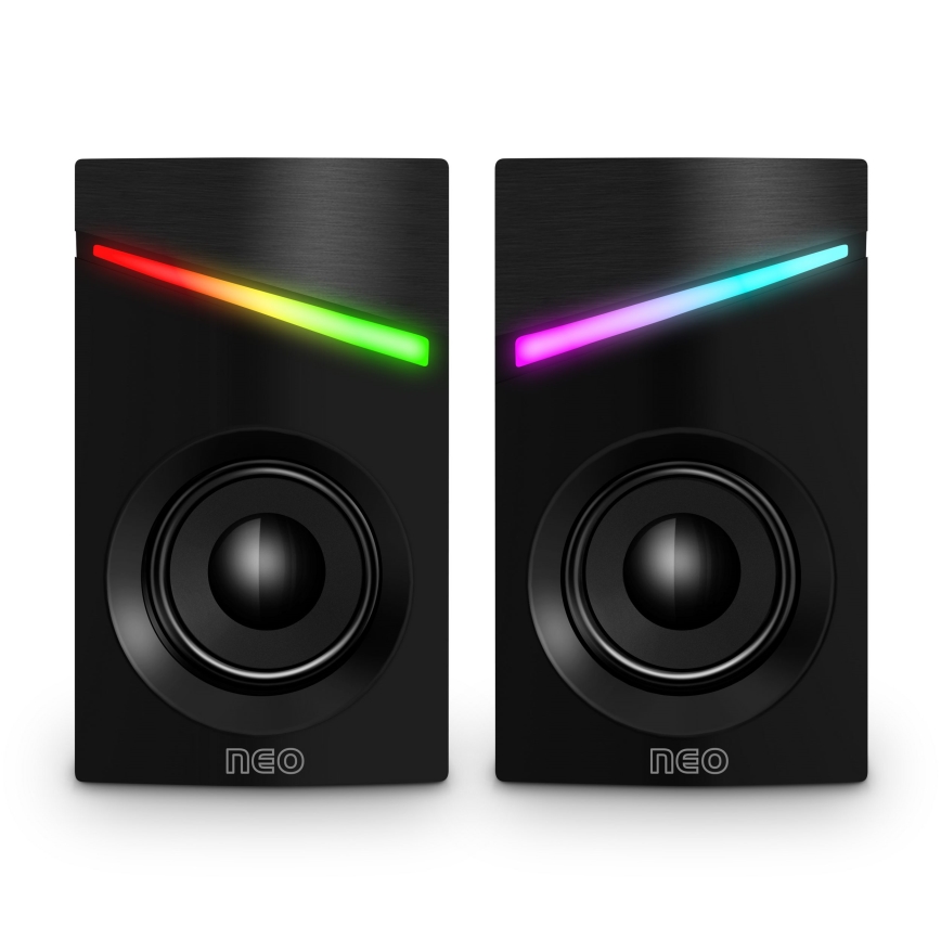 CONNECT IT CSP-1100-BK - SET 2x LED RGB Gaming-Lautsprecher 6W/5V schwarz