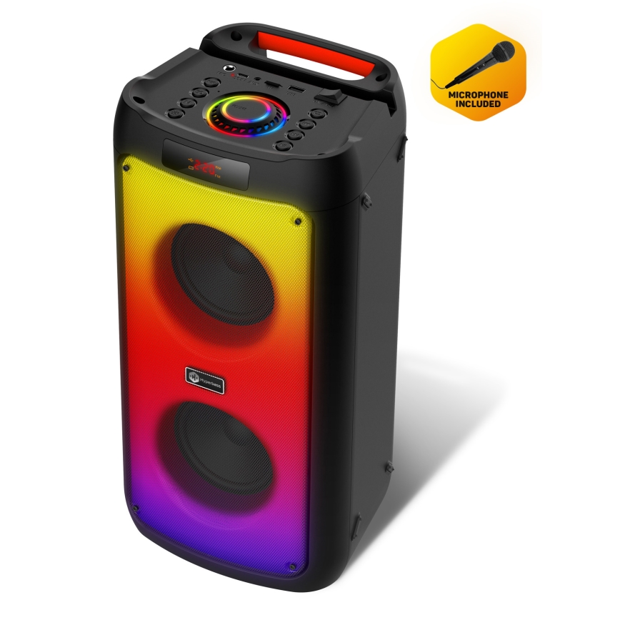 CONNECT IT HSP-3050-BK - Kabelloser LED-Lautsprecher mit Mikrofon 60W/5V 4500 mAh schwarz + Fernbedienung