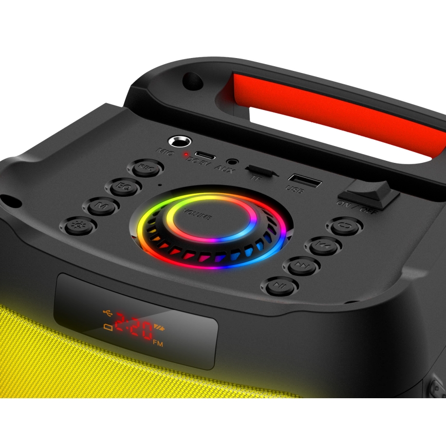 CONNECT IT HSP-3050-BK - Kabelloser LED-Lautsprecher mit Mikrofon 60W/5V 4500 mAh schwarz + Fernbedienung