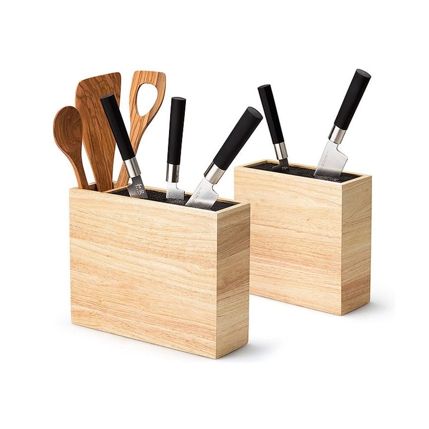 Continenta C3314 – Messerblock mit Flexi-Einsatz 22x9x21,5 cm Gummibaum