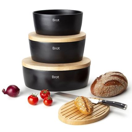 Continenta C3730 - Brotkasten 13,5x30 cm schwarz/beige