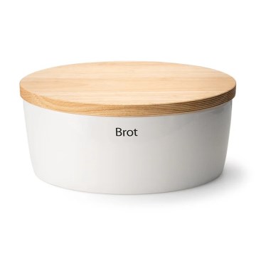 Continenta C3936 - Brotkasten mit Deckel 36x23 cm weiß/Kautschukholz