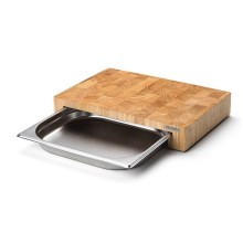 Continenta C4026 - Küchenschneidebrett mit Schüssel 39x27 cm Gummifeige