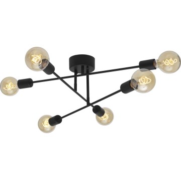 Cottex - Aufgesetzte Deckenleuchte BATON 6xE27/60W/230V schwarz