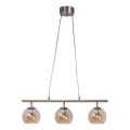 Cottex - Pendelleuchte an Kabel CAPELLA 3xE14/40W/230V rauchfarben/braun