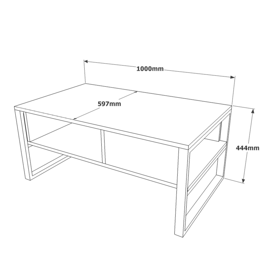 Couchtisch 44,4x100 cm Kiefer atlantisch