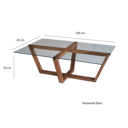 Couchtisch AMALFI 35x105 cm Kiefer/klar