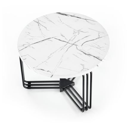 Couchtisch ANTICA 41x55 cm schwarz/Marmordekor