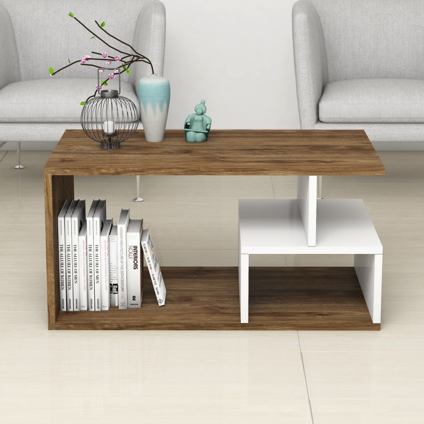 Couchtisch ARTE 42x90 cm weiß/braun