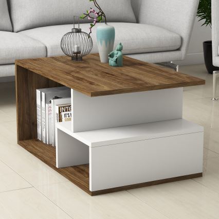 Couchtisch ARTE 42x90 cm weiß/braun