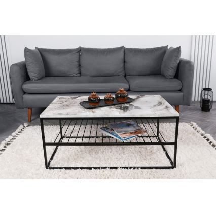 Couchtisch ASUDE 43x95 cm schwarz/weiß