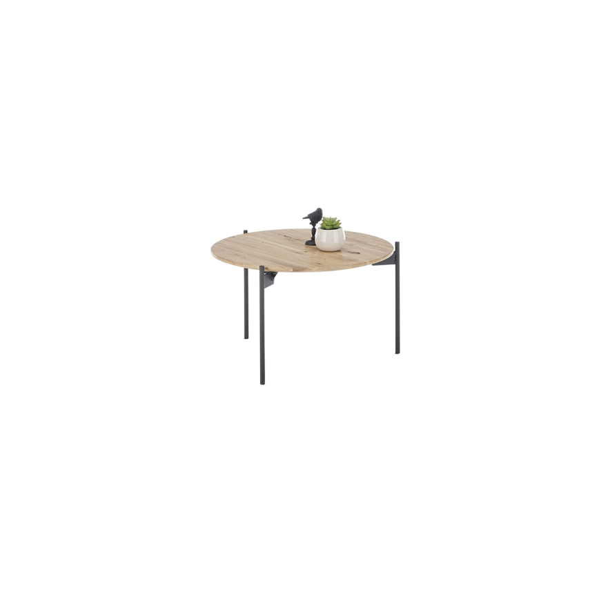 Couchtisch AURA Ø 55 cm Eiche/Anthrazit