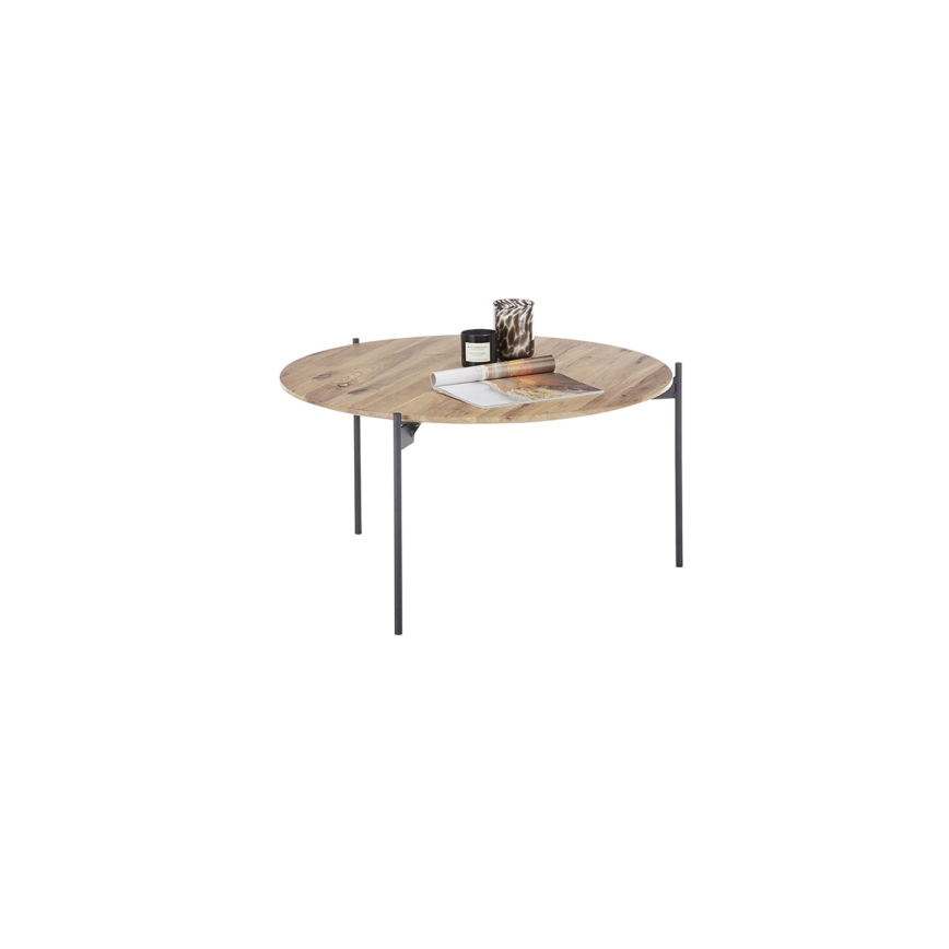 Couchtisch AURA Ø 74 cm Eiche/Anthrazit