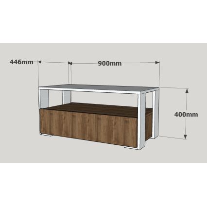 Couchtisch BALINA 40x90 cm weiß