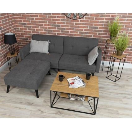 Couchtisch BASICLOFT 40x80 cm schwarz/braun