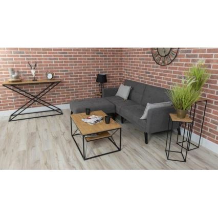 Couchtisch BASICLOFT 40x80 cm schwarz/braun