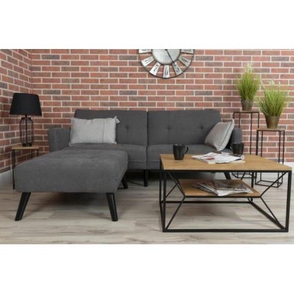 Couchtisch BASICLOFT 40x80 cm schwarz/braun