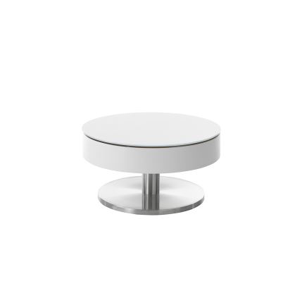 Couchtisch BLOCK Ø 79 cm weiß/silber