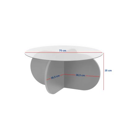 Couchtisch BUBBLE Ø 75 cm Travertin/transparent