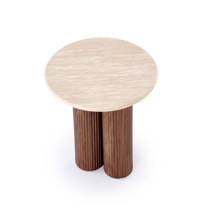 Couchtisch CALDO Ø 50 cm, braun/beige