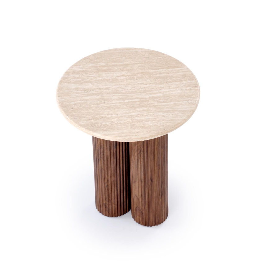 Couchtisch CALDO Ø 50 cm, braun/beige