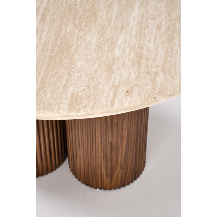 Couchtisch CALDO, Ø 80 cm, braun/beige