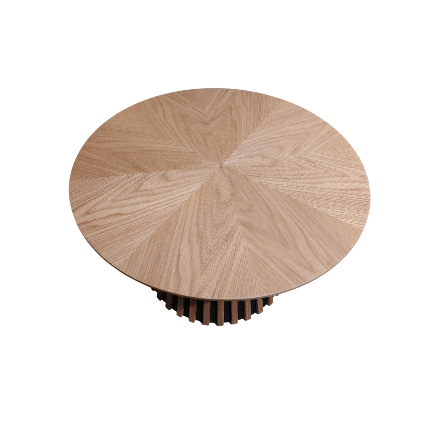 Couchtisch CARINA, Ø 75 cm, Eiche/Schwarz