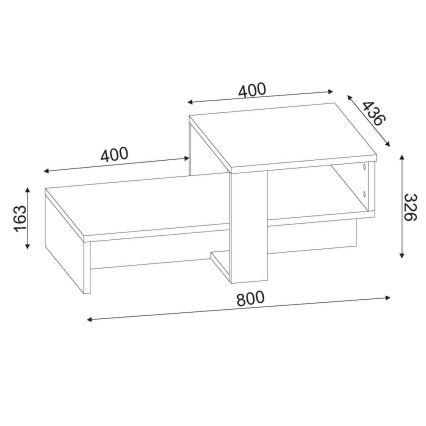 Couchtisch CHAIN 90x43,6 cm braun/weiß