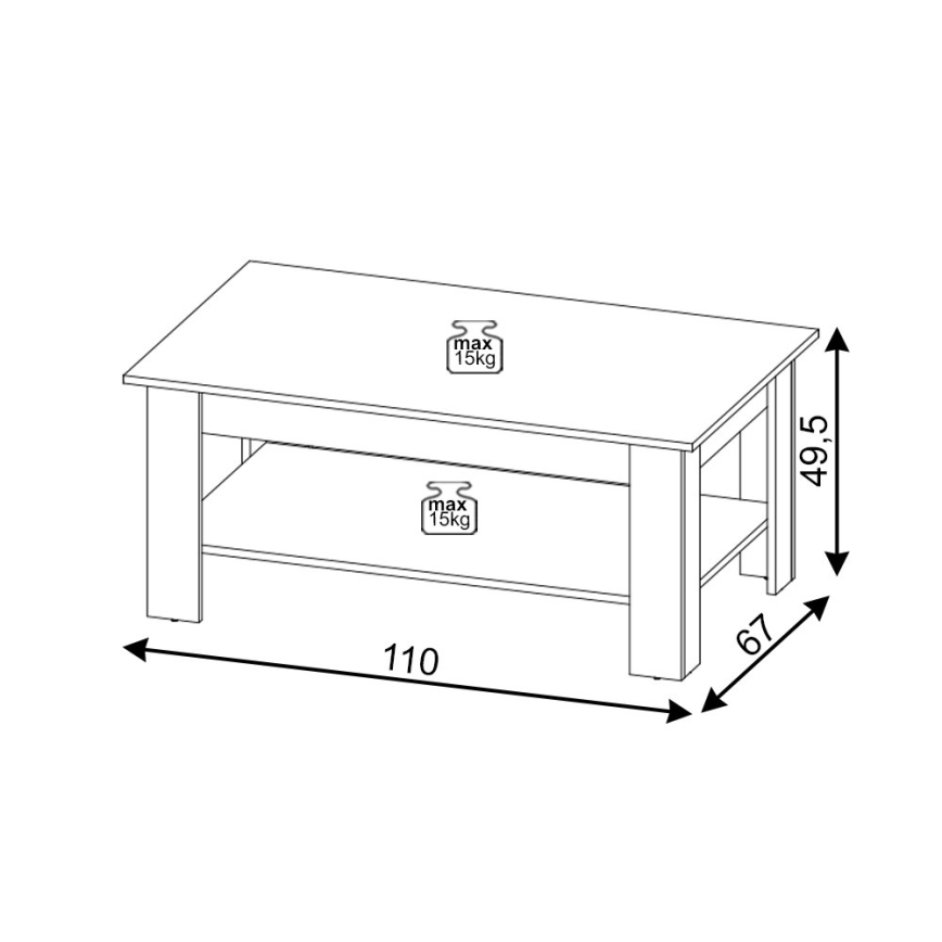 Couchtisch COCO Artisan-Eiche