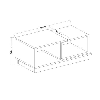 Couchtisch CONSEPT 36x90 cm braun/grau