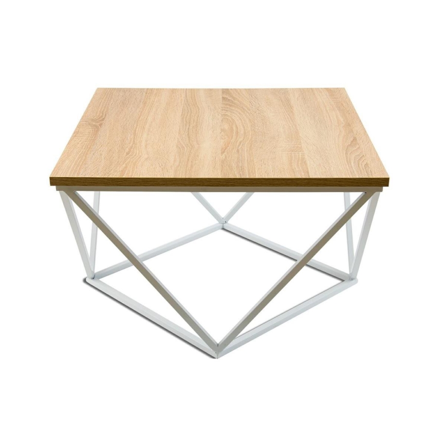 Couchtisch CURVED 60x60 cm weiß/beige