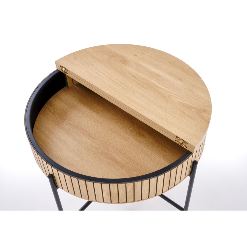 Couchtisch DANTE Ø 67 cm braun/schwarz