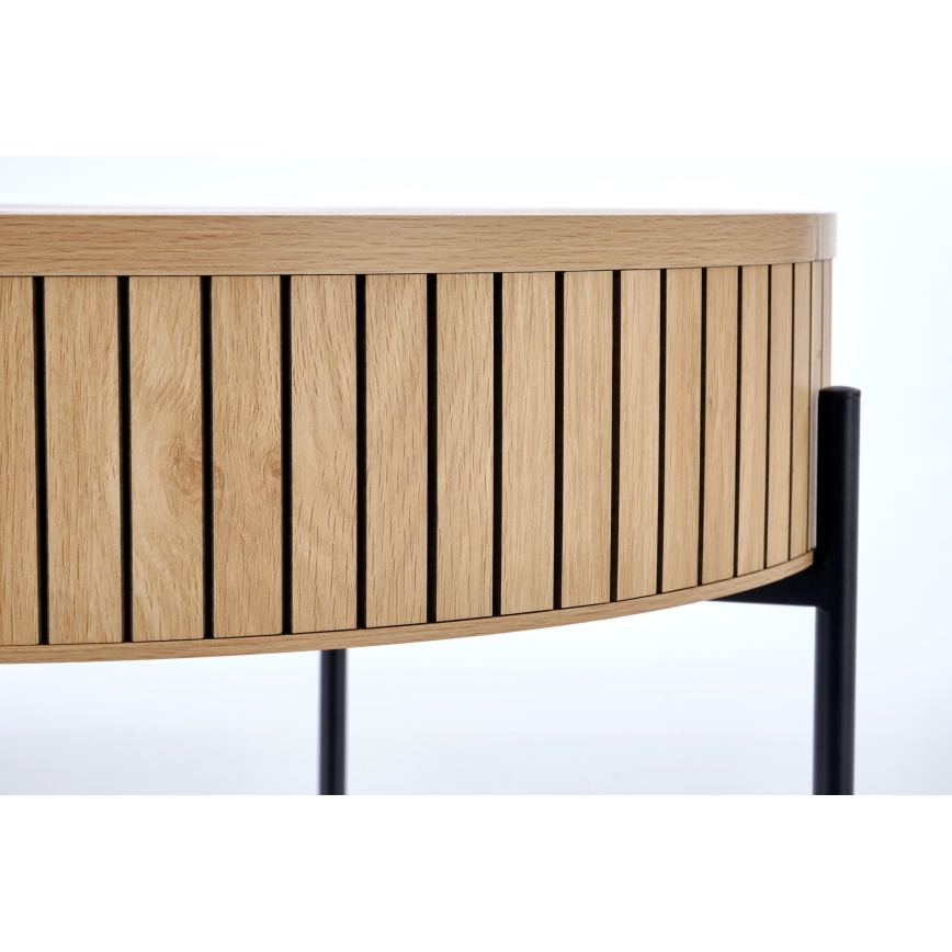 Couchtisch DANTE Ø 67 cm braun/schwarz