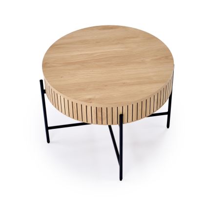 Couchtisch DANTE Ø 67 cm braun/schwarz