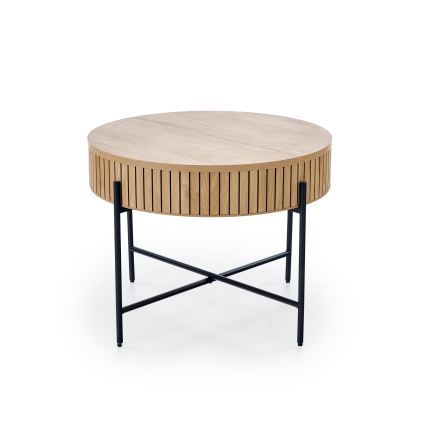 Couchtisch DANTE Ø 67 cm braun/schwarz